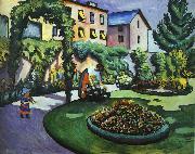 August Macke The Mackes' Garden at Bonn Sweden oil painting artist